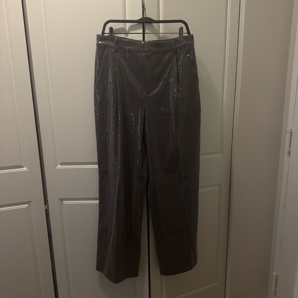 Zara Sequin Grey Trousers - Size M - Worn Once